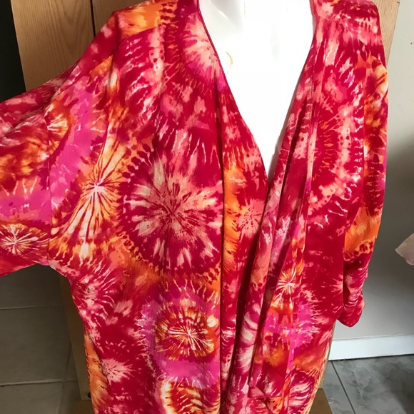 Lularoe Tie Dye Fringe Coverup - Picture 2 of 8